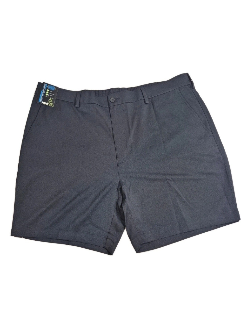 Roundtree Yorke Men's Shorts Size 42 Performance Flat Front Black 7" Inseam  57